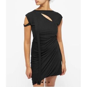 Helmut Lang Scala Cut‎ Out Dress – NWT – Size Small – Black Mini Asymmetrical